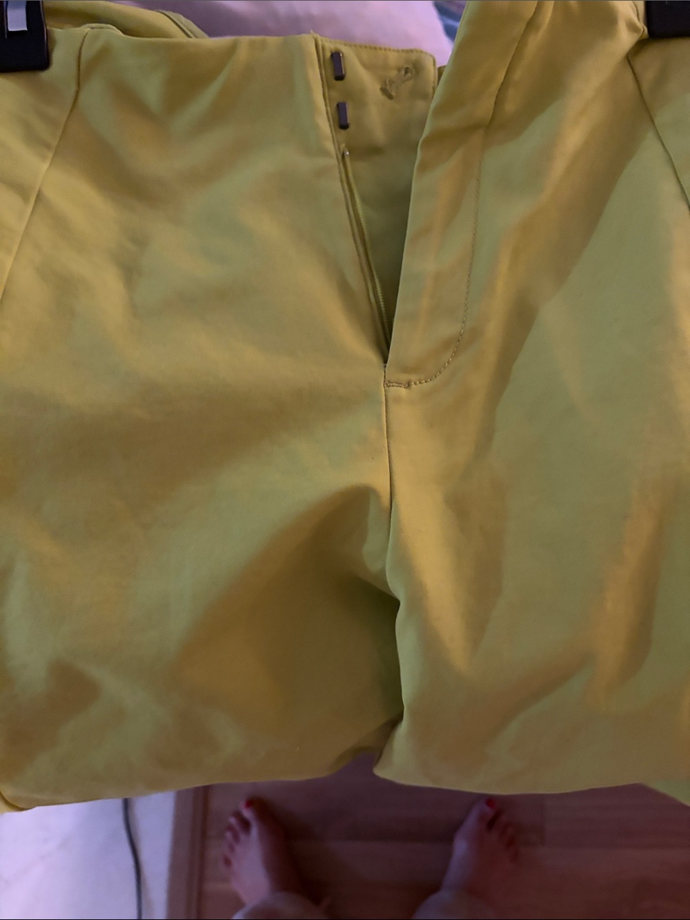 Anthropology Mauve High-Waist Wide Leg Pants in Mustard. Yellow/green - Picture 9 of 9